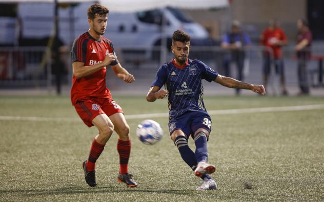 Bethlehem Steel FC defender Matthew Real passes vs. Toronto FC II