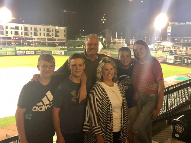 Amy Johnson & Family from Kendallville, 4,000,000th Fan at Parkview Field