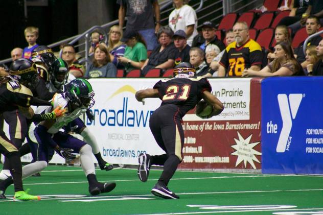 Iowa Barnstormers running back Jamal Tyler vs. the Nebraska Danger