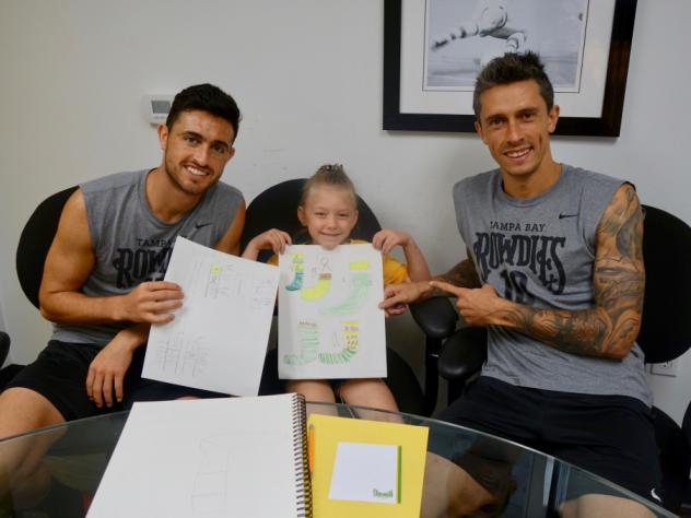 Amelia Peace shows her sock design