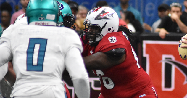 Jacksonville Sharks lineman Derrick Zeigler