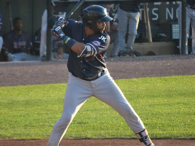 Nate Coronado batting for the Somerset Patriots