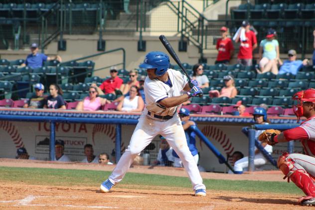 Ricky Aracena of the Lexington Legends awaits a pitch
