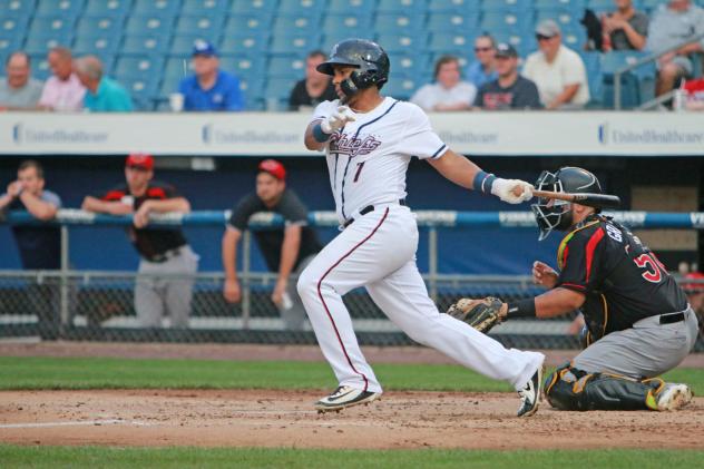 Adrian Sanchez of the Syracuse Chiefs drove in three runs, all coming in the final four innings Monday night