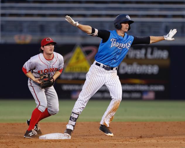 Ben Ruta of the Tampa Tarpons is safe