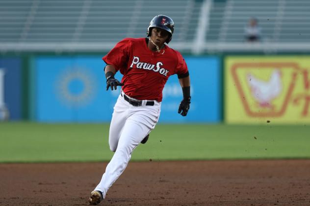 3B Rafael Devers with the Pawtucket Red Sox