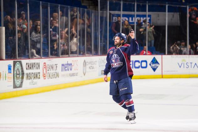 Forward Garrett Ladd with the Tulsa Oilers