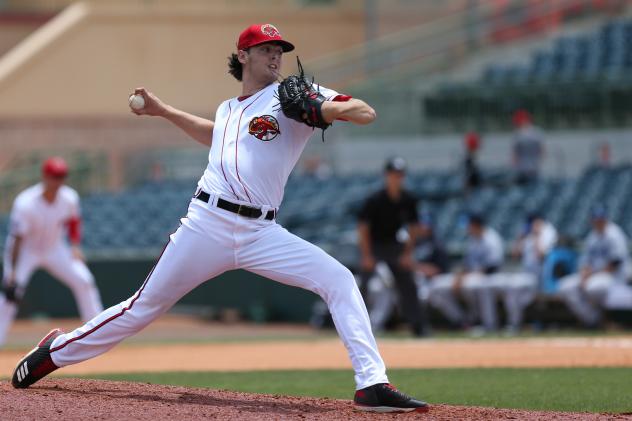 Florida Fire Frogs pitcher Ian Anderson about to deliver