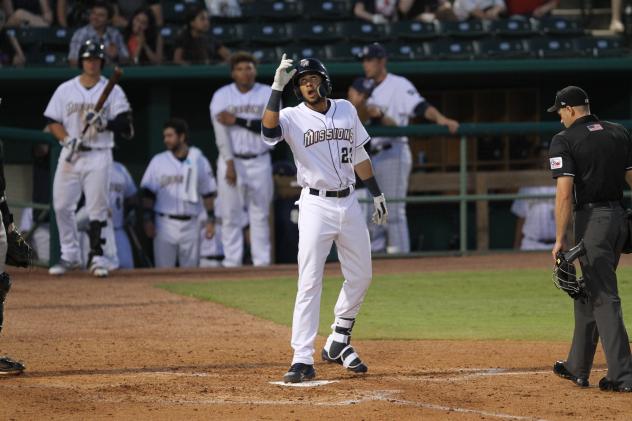 San Antonio Missions shortstop Fernando Tatis Jr. on base