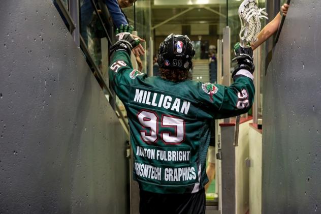 Cam Milligan enters the field for the Whitby Steelhawks