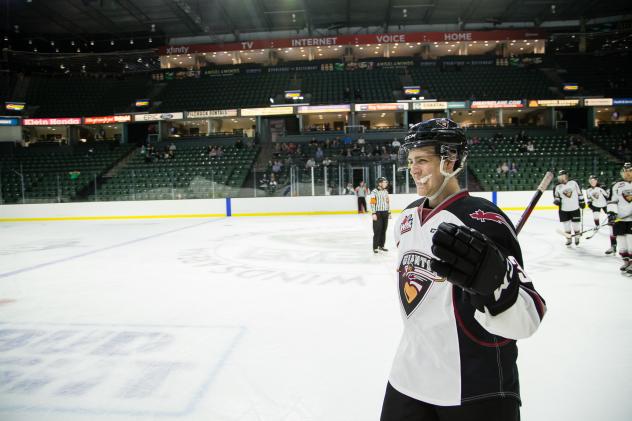 Brayden Watts of the Vancouver Giants is all smiles after a preseason win over the Spokane Chiefs