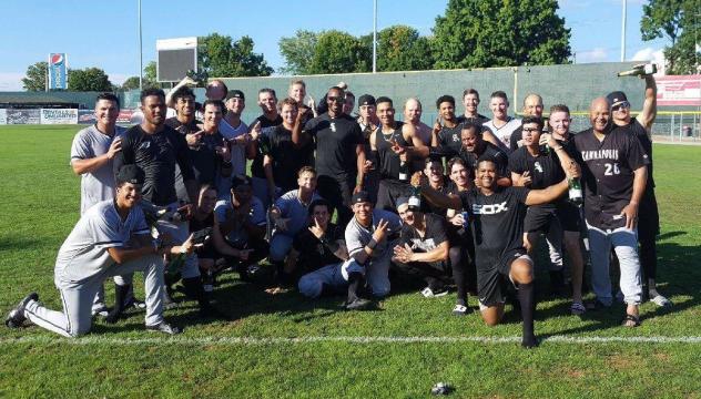 Kannapolis Intimidators after clinching a playoff berth