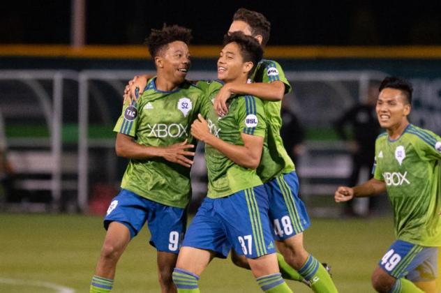 Sounders FC 2 celebrate a goal