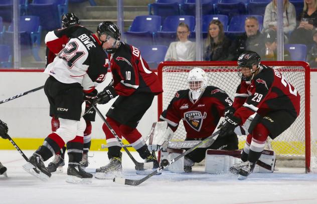 Vancouver Giants goaltender Braedy Euerby vs. the Prince George Cougars onslaught