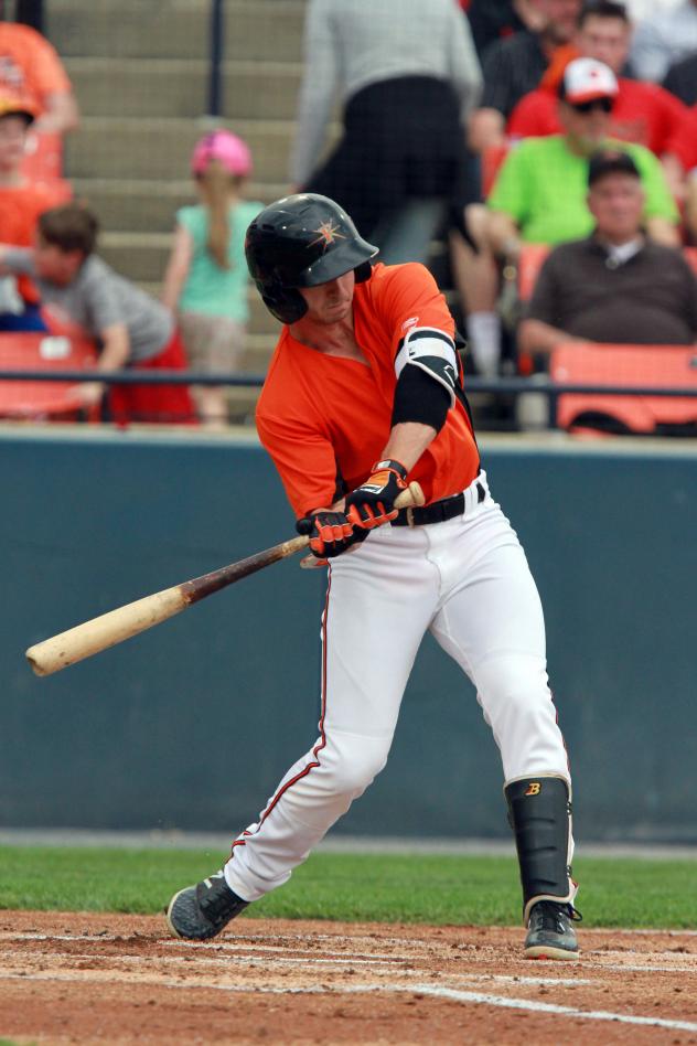 Outfielder Ryan McKenna with the Frederick Keys