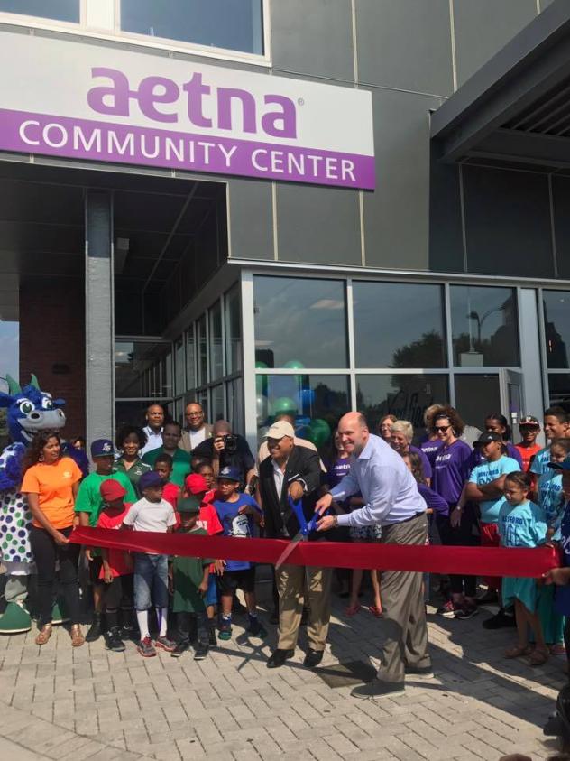 Ribbon cutting ceremony of Aetna Community Center