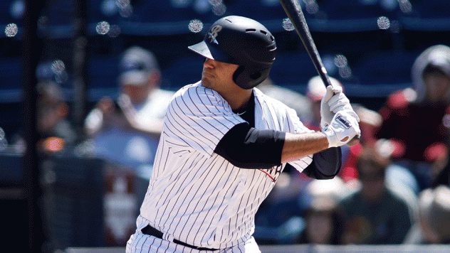 Mike Ford batting for the Scranton/Wilkes-Barre RailRiders