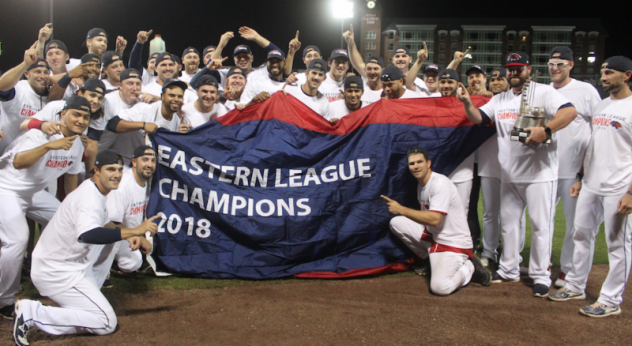 New Hampshire Fisher Cats unfurl Eastern League championship banner