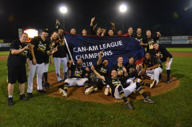 Sussex County Miners celebrate the Can-Am League championship