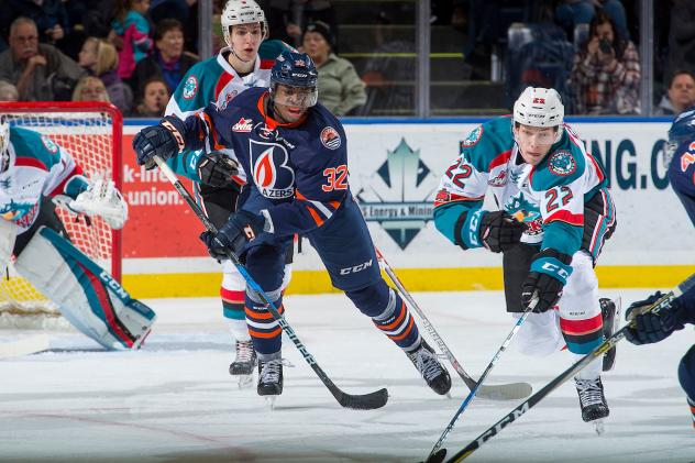Kelowna Rockets in action against the Kamloops Blazers