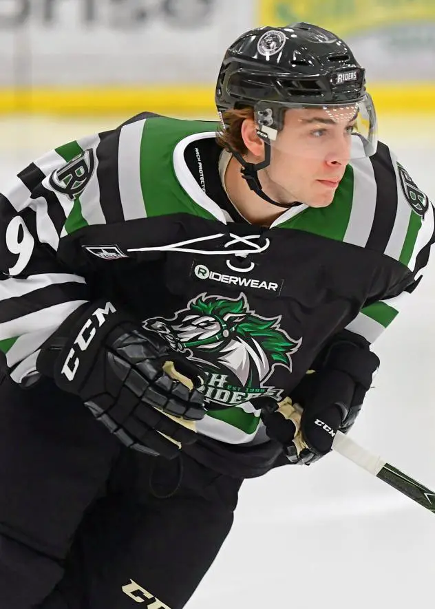 Forward Steven Agriogianis with the Cedar Rapids RoughRiders