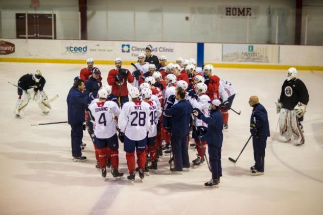 Florida Panthers Training Camp huddle