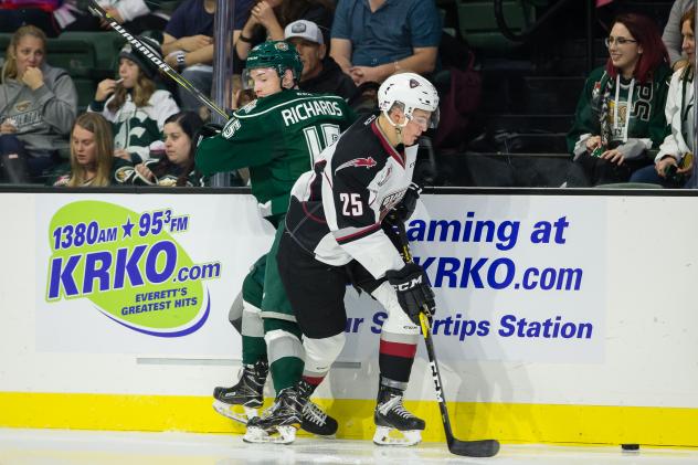 Kaleb Bulych of the Vancouver Giants against the Everett Silvertips