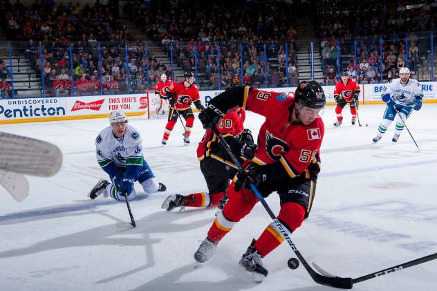 Former Kelowna Rocket Dillon Dube with the Calgary Flames