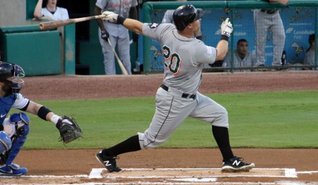 Lew Ford of the Long Island Ducks watches his home run
