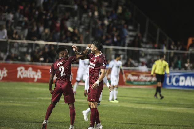 Sacramento Republic FC celebrates a goal vs. Portland Timbers 2