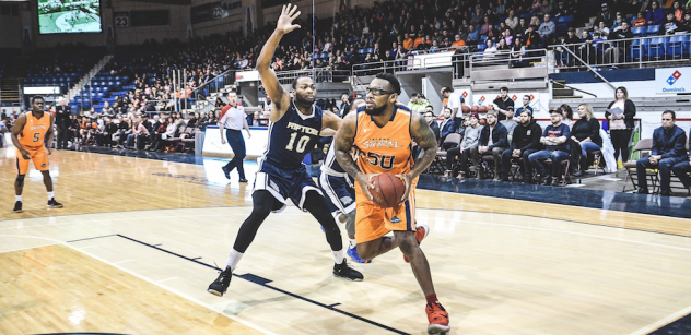 Island Storm Centre Carl Hall eyes the hoop