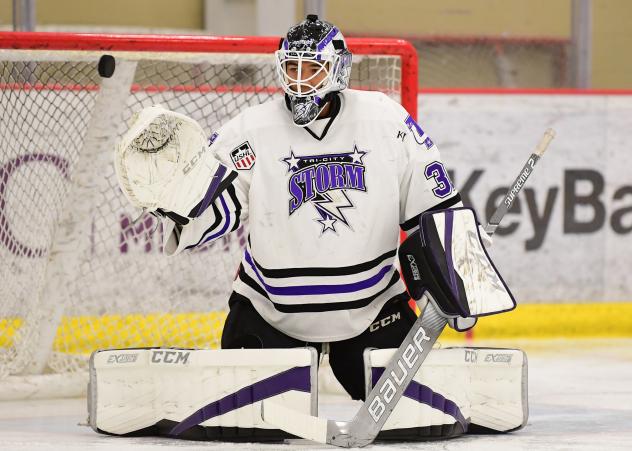 Tri-City Storm goaltender Isaiah Saville