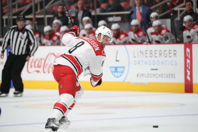 Defenseman Philip Samuelsson with the Charlotte Checkers