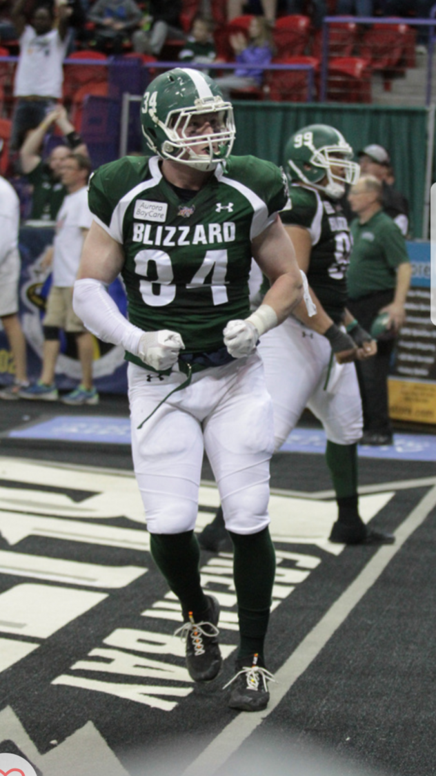 Linebacker Robert Metz with the Green Bay Blizzard