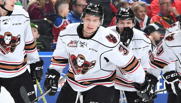 Dominic Schmiemann with the Calgary Hitmen