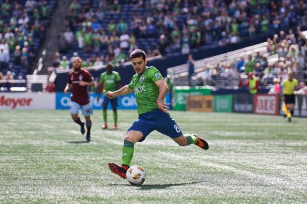 Seattle Sounders FC midfielder/forward Victor Rodriguez