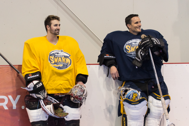 Mike Poulin and Kevin Orleman at Georgia Swarm practice