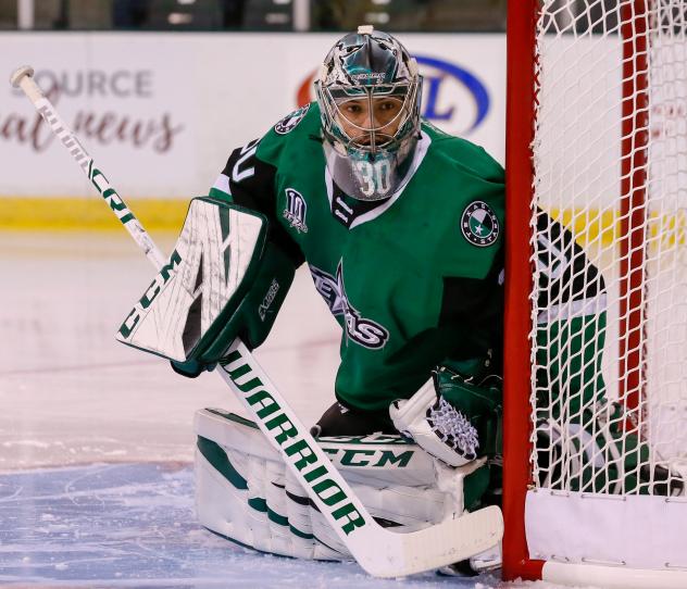 Goaltender Philippe Desrosiers with the Texas Stars