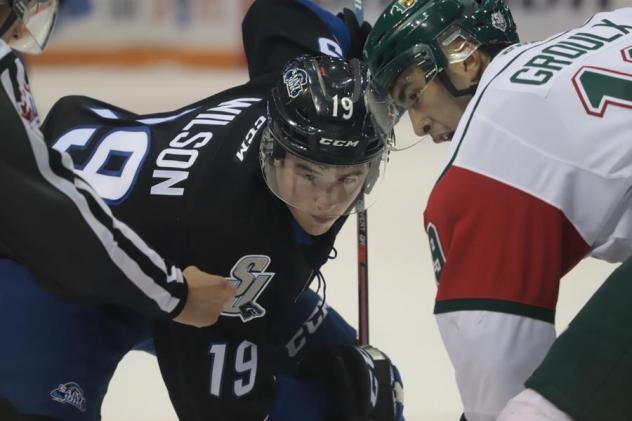 Saint John Sea Dogs and Halifax Mooseheads face off