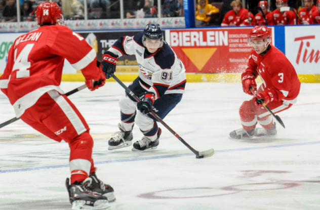 Saginaw Spirit LW Cole Perfetti vs. the Sault Ste. Marie Greyhounds