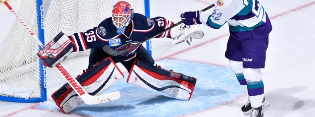 Goaltender Parker Milner with the South Carolina Stingrays