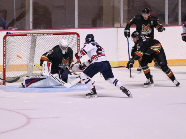 Macon Mayhem take a shot against the Fayetteville Marksmen