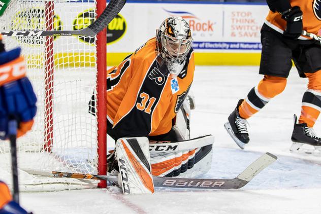 Lehigh Valley Phantoms goaltender Carter Hart vs. the Bridgeport Sound Tigers