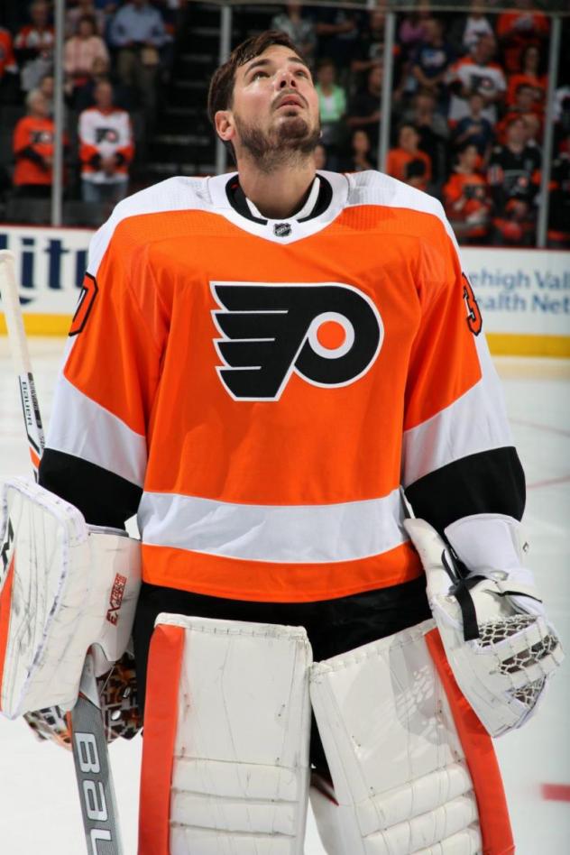 Goaltender Michal Neuvirth with the Philadelphia Flyers