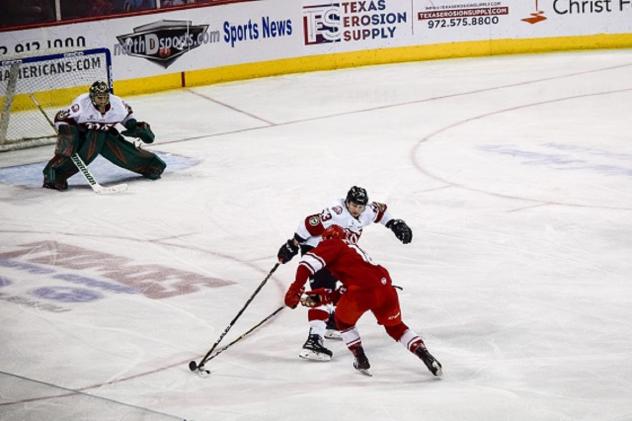 Zach Pochiro of the Allen Americans on the attack