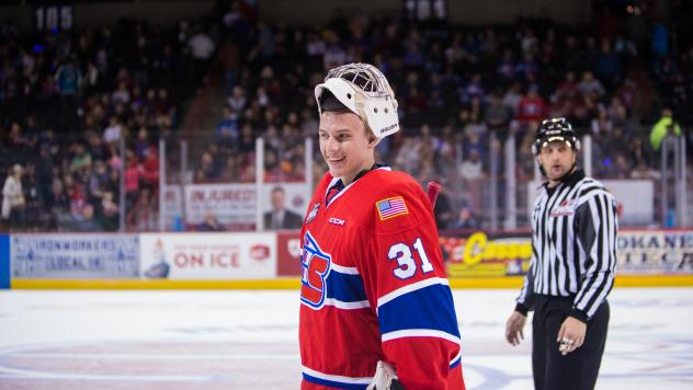 Spokane Chiefs goaltender Bailey Brkin