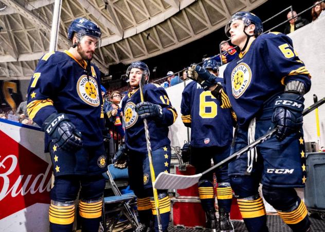 Norfolk Admirals wait to enter the ice