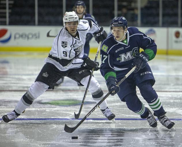 Maine Mariners forward Hayden Verbeek vs. the Manchester Monarchs