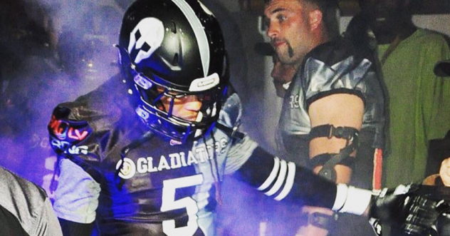 Defensive back Paul Robinson with the Duke City Gladiators