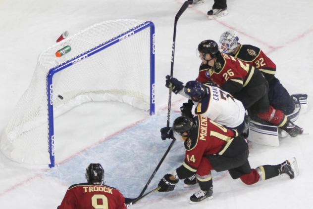 Chris Crane scores in overtime to lift the Norfolk Admirals over the Atlanta Gladiators